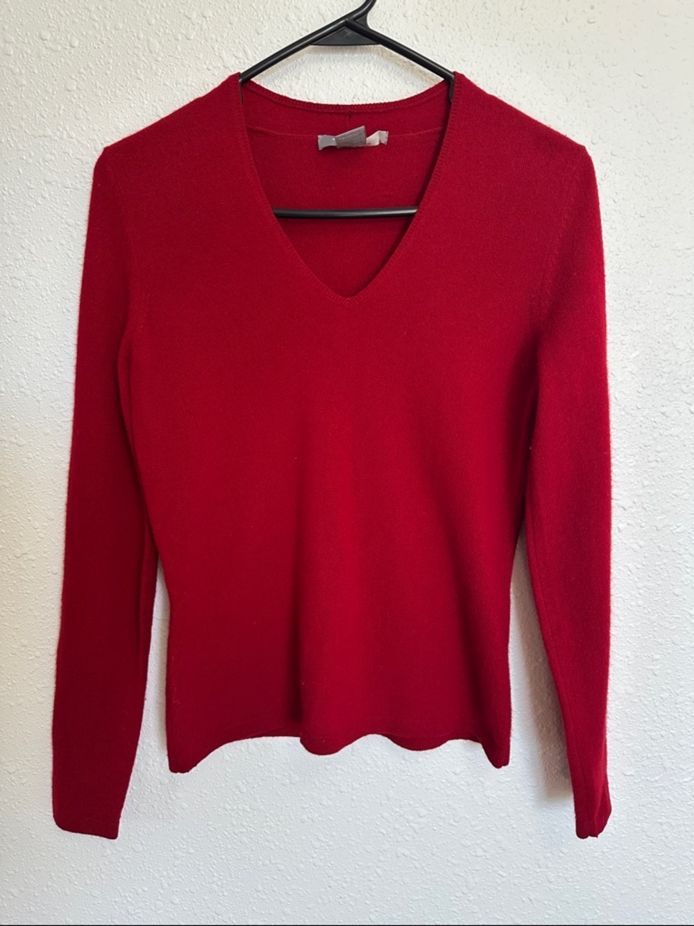 Ann Taylor 100% Cashmere V-Neck Long Sleeve Sweater Red Size Small Petite